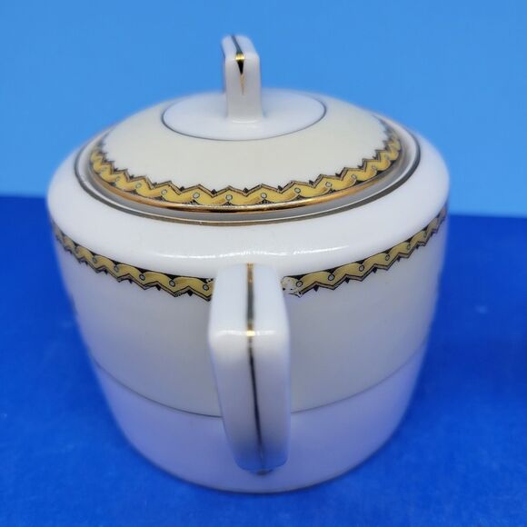 Noritake "M" Modjeska Creamer And Sugar Bowl With Matching Lid VGC c. 1920-1930s - Picture 5 of 16